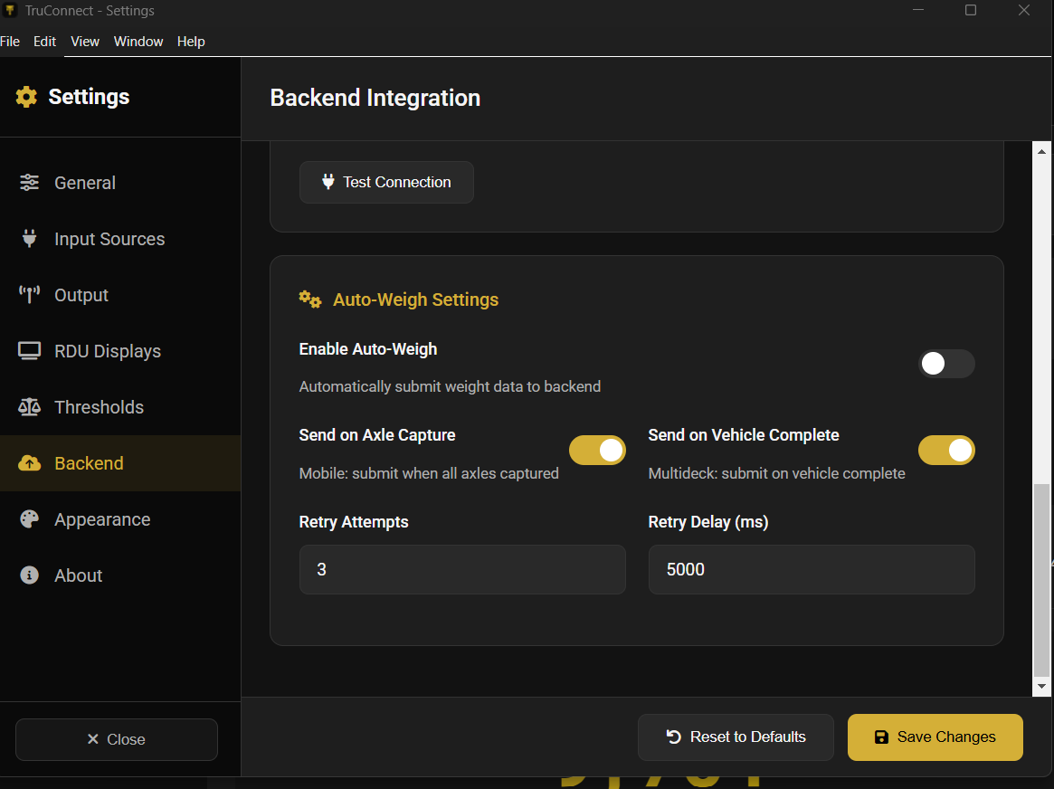 Auto-weight config